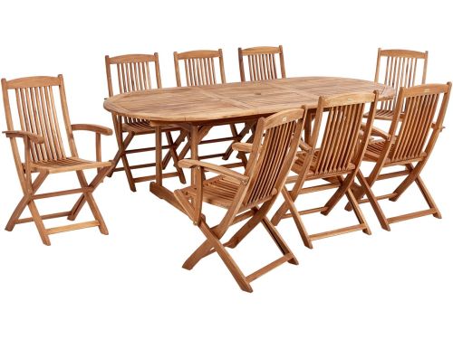 BELIANI MAUI II - Tuinset voor 8 - Lichtbruin