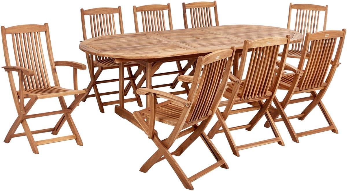 beliani maui ii tuinset voor 8 lichtbruin