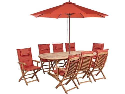 BELIANI MAUI II - Tuinset voor 8 met parasol