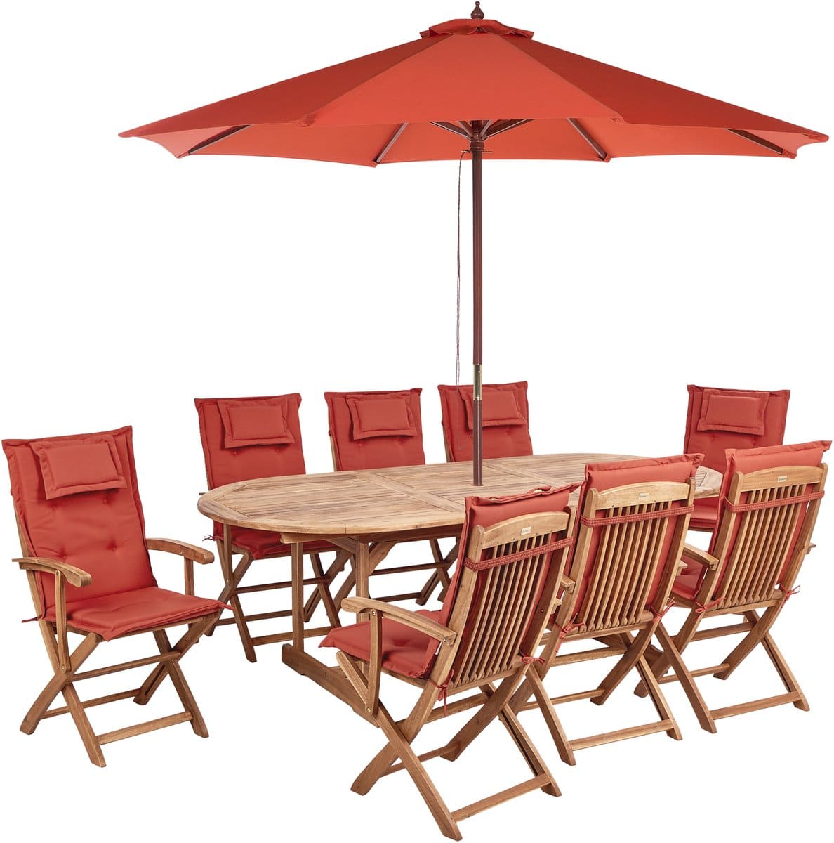 beliani maui ii tuinset voor 8 met parasol