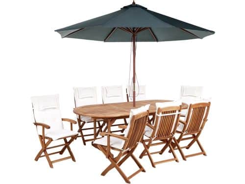 BELIANI MAUI II - Tuinset voor 8 met parasol