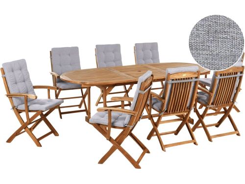 BELIANI MAUI PREMIUM - Tuinset voor 8 - Grijsmelange