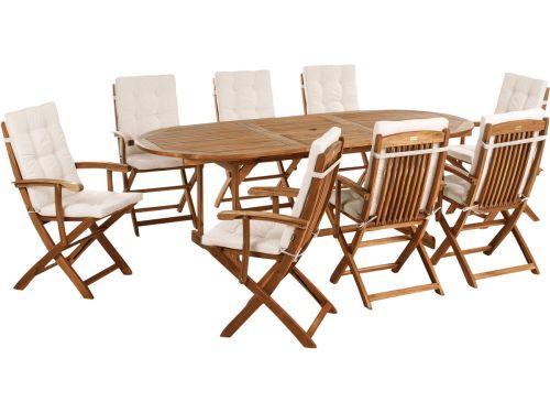 BELIANI MAUI PREMIUM - Tuinset voor 8 - Lichtbeige