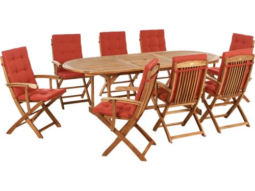 BELIANI MAUI PREMIUM - Tuinset voor 8 - Rood