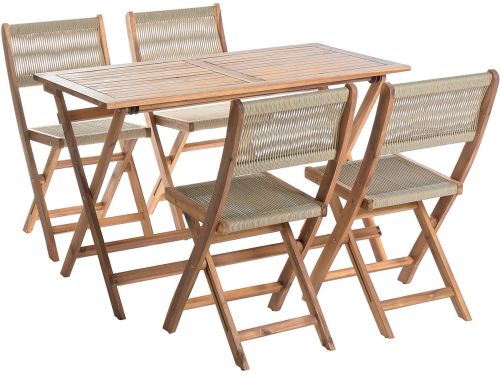 BELIANI PROSSEDI - Tuinset 4-zits - Beige - Acaciahout