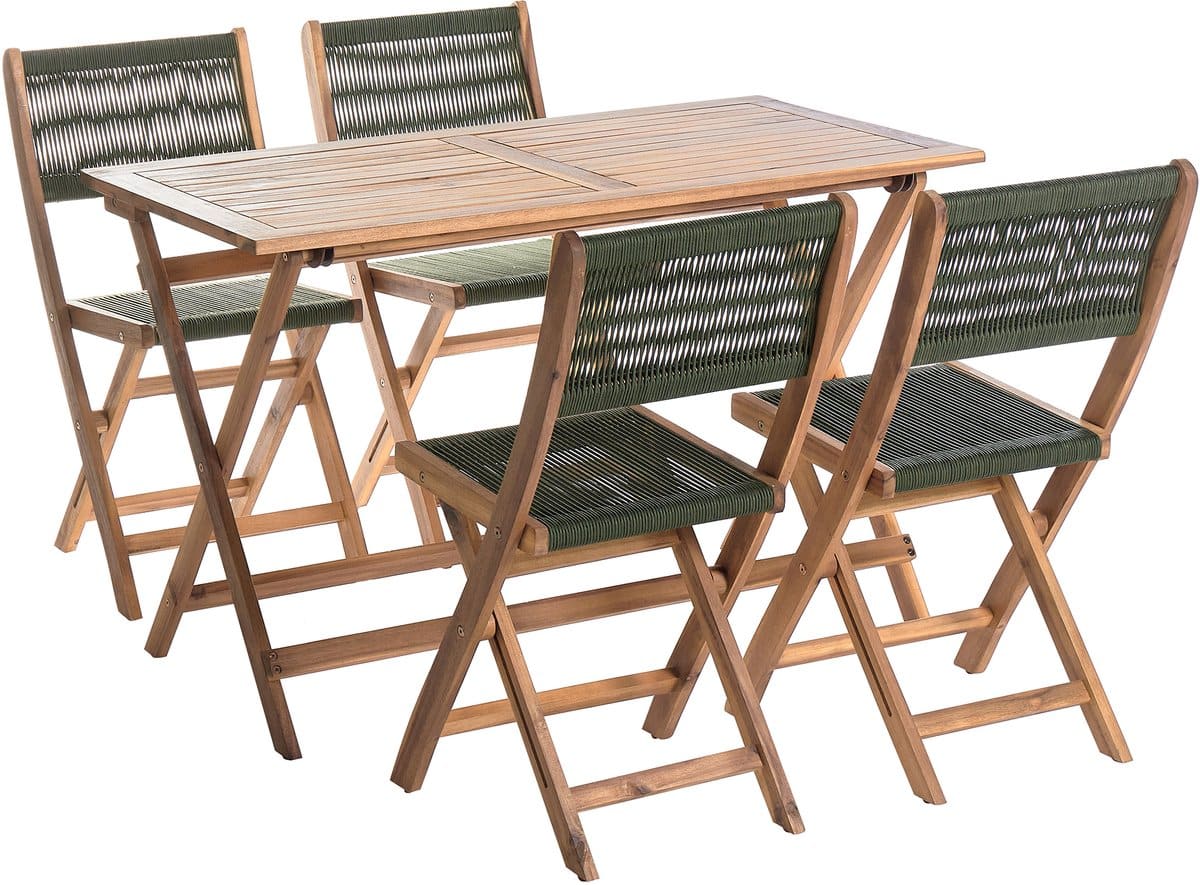 beliani prossedi tuinset 4 zits groen acaciahout