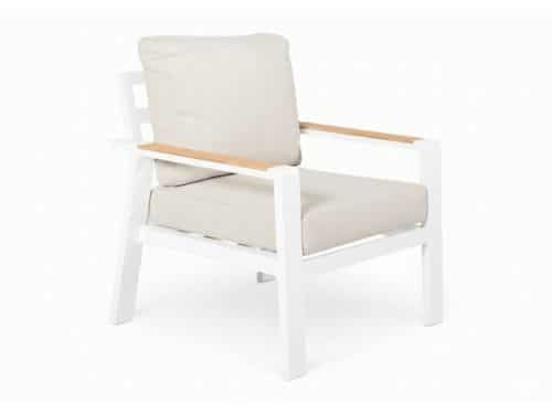 Belito Birmingham/Lotte Tuinstoel - Wit Aluminium - Lichte Kussens
