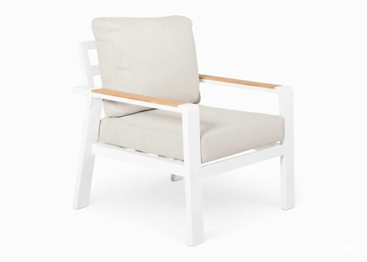 belito birmingham/lotte tuinstoel wit aluminium lichte kussens