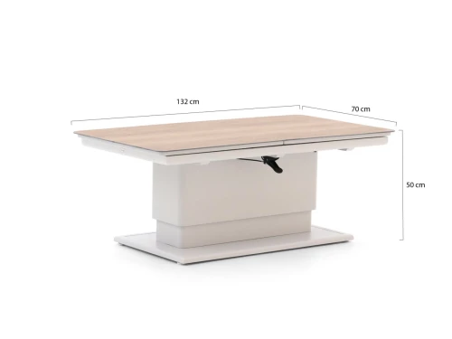 Bellagio Alimini lounge/dining tuintafel 132/182x70x51/67.5cm verstelbaar uitschuifbaar - Laagste prijsgarantie!