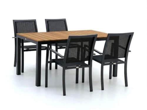 Bellagio Anzio/Fidenza 160cm dining tuinset 5-delig stapelbaar - Laagste prijsgarantie!