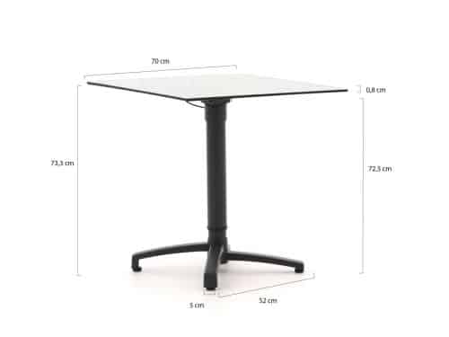 Bellagio Canzo klaptafel 70x70x73/109cm verstelbaar - Laagste prijsgarantie!