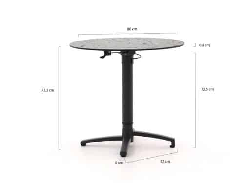 Bellagio Canzo klaptafel ø80 (h:73/109cm) verstelbaar - Laagste prijsgarantie!