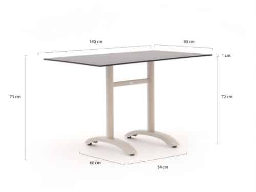 Bellagio Lisio tuintafel 140x80x73cm - Laagste prijsgarantie!