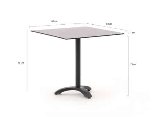 Bellagio Lisio tuintafel 80x80x73cm - Laagste prijsgarantie!
