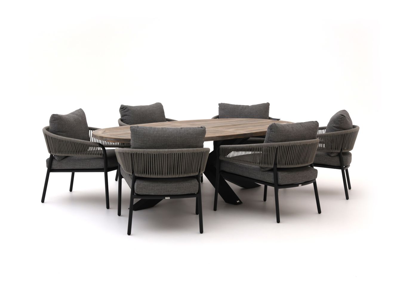 bellagio nova siri /rough y ellips 240cm low dining tuinset 7 delig laagste prijsgarantie!
