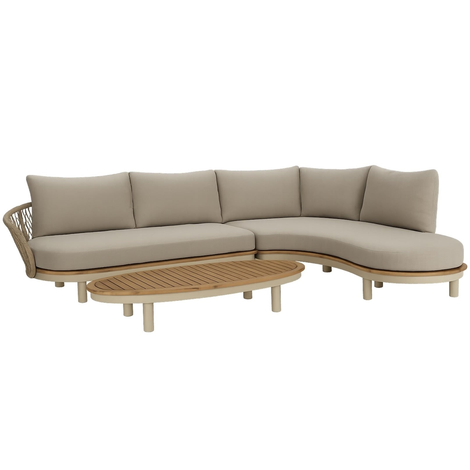 bermuda organische hoek loungeset 3 delig latte