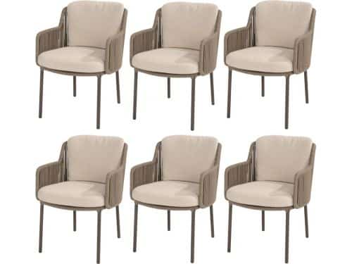 Bernini dining tuinstoel terre 4 Seasons Outdoor set van 6