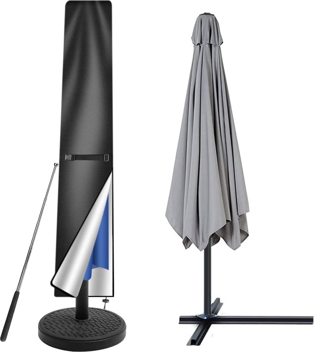 beschermhoes met staaf, parasolafdekking, 1 tot 2 m groot