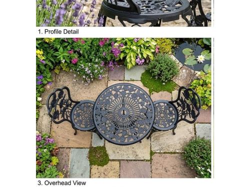 Bistroset 3-delig balkonset aluminium 59 x 59 x 62 cm