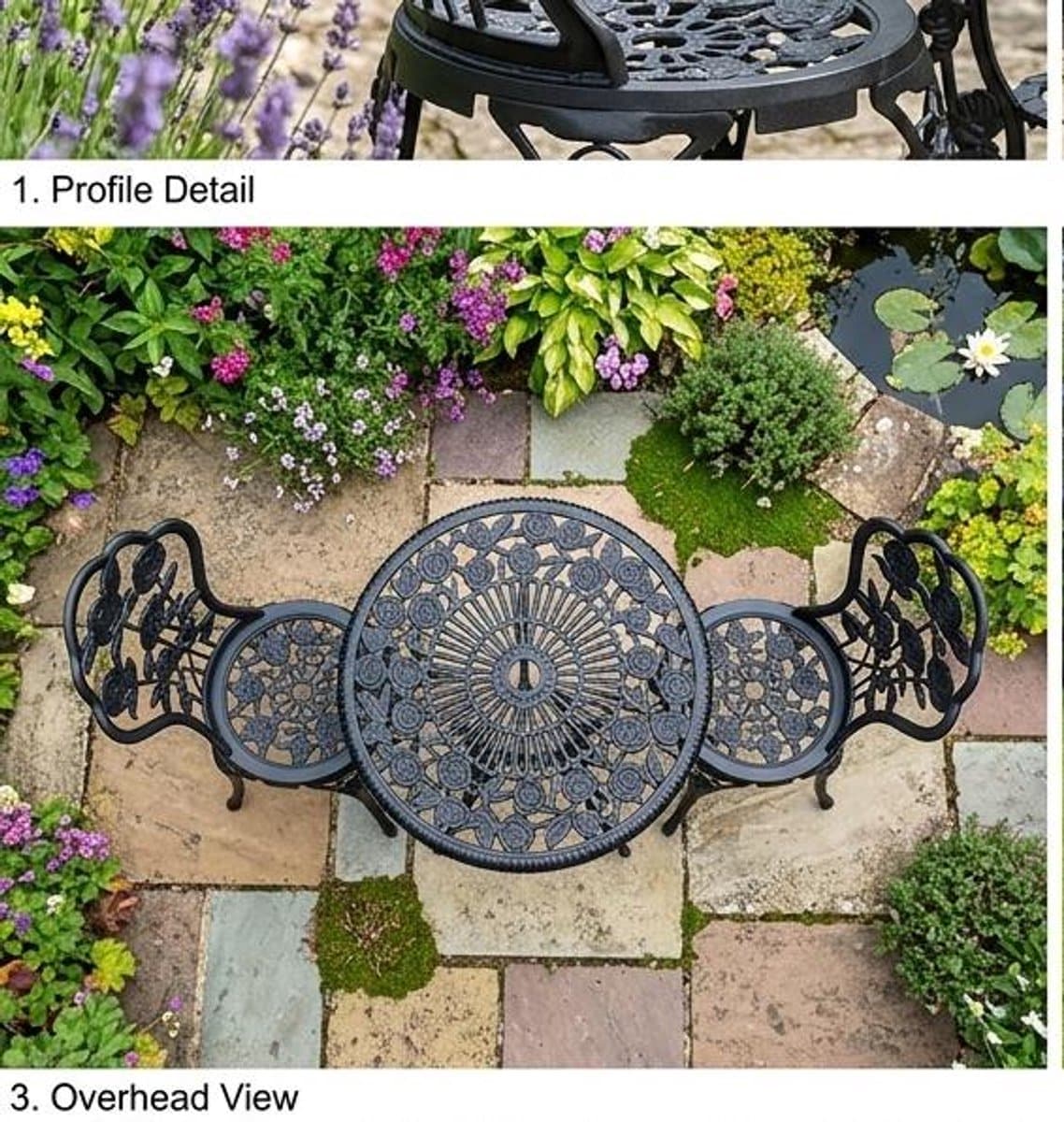 bistroset 3 delig balkonset aluminium 59 x 59 x 62 cm