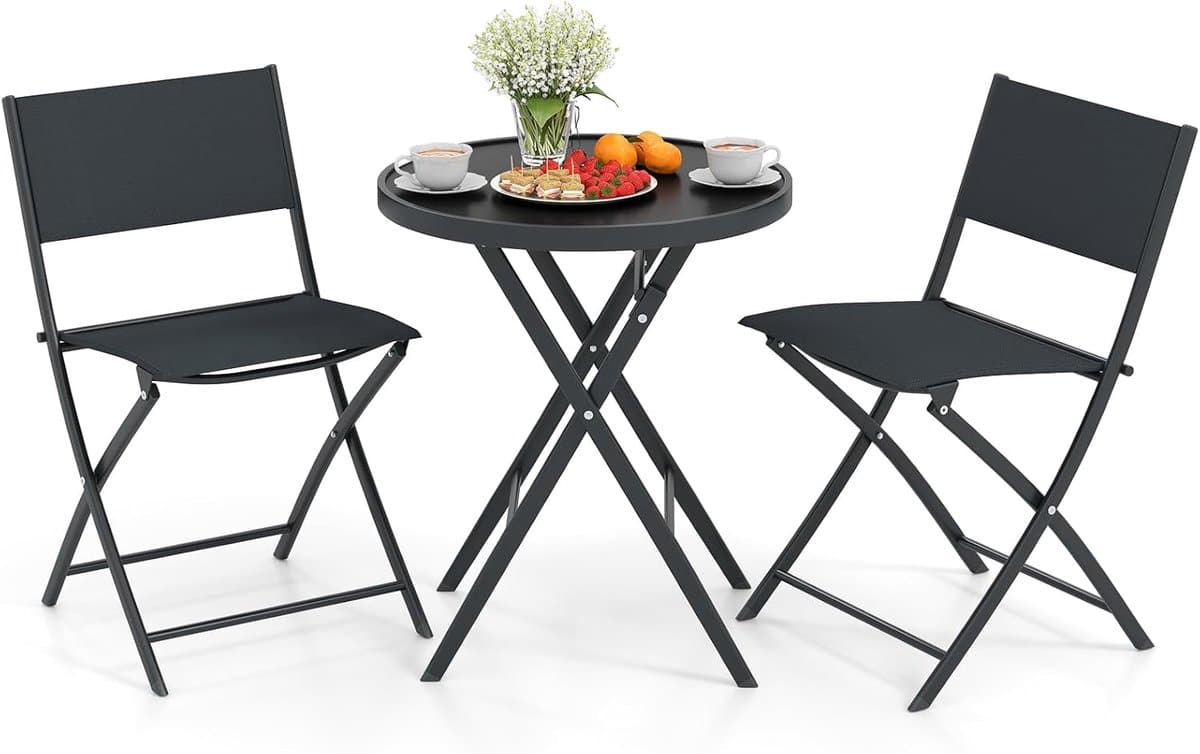 bistroset 3 delig balkonset inklapbaar buiten zitten gehard