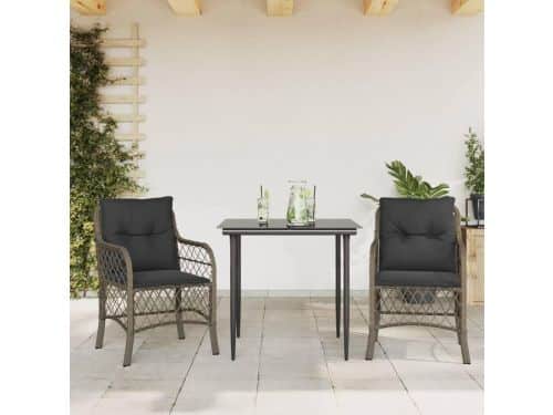 Bistroset 3-delig - Balkonset Terrasset - Buiten Zitten - Polyrotan