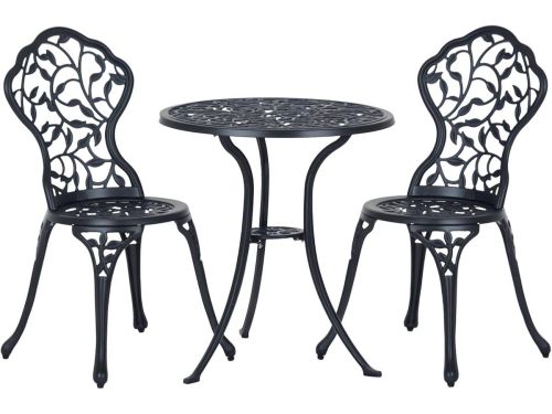 Bistroset 3-delig Gietijzer-Aluminium voor Balkon of Tuin