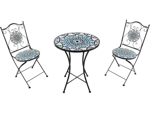 Bistroset 3-delig met Mozaรฏek Design, Rond 60x60x92 cm