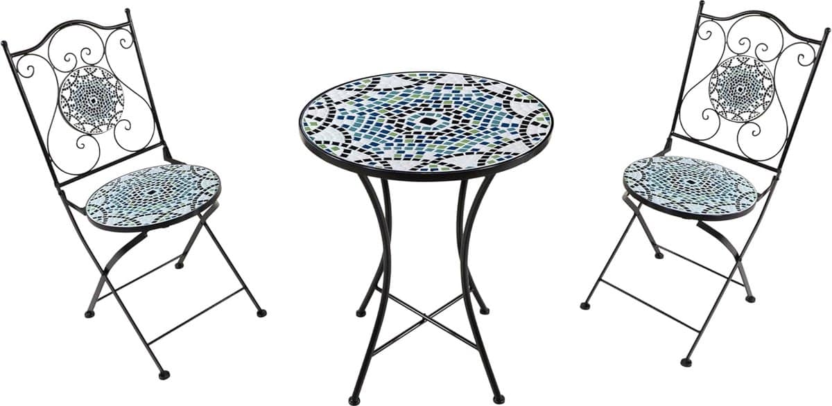 bistroset 3 delig met mozaïek design, rond 60x60x92 cm