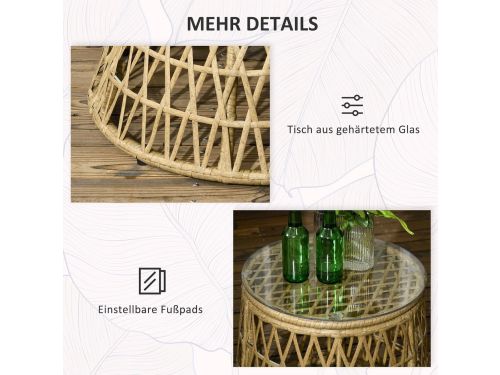 Bistroset 3-delig voor Balkon en Tuin, Geel + Lichtbruin