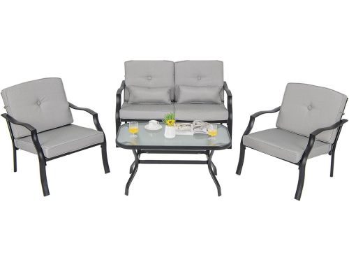 Bistroset 4 Delen - Terrasmeubel Set - Buiten Zitten