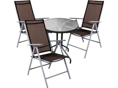 Bistroset 4-delig - Terrasmeubilair Balkonset - Ontspannen Buiten - Geribbeld