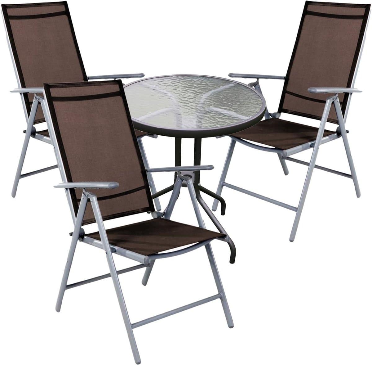 bistroset 4 delig terrasmeubilair balkonset ontspannen buiten geribbeld