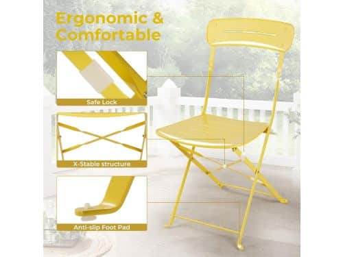 Bistroset Balkon 3-Delig 100x100x100 cm - Opvouwbare Tuintafel met 2