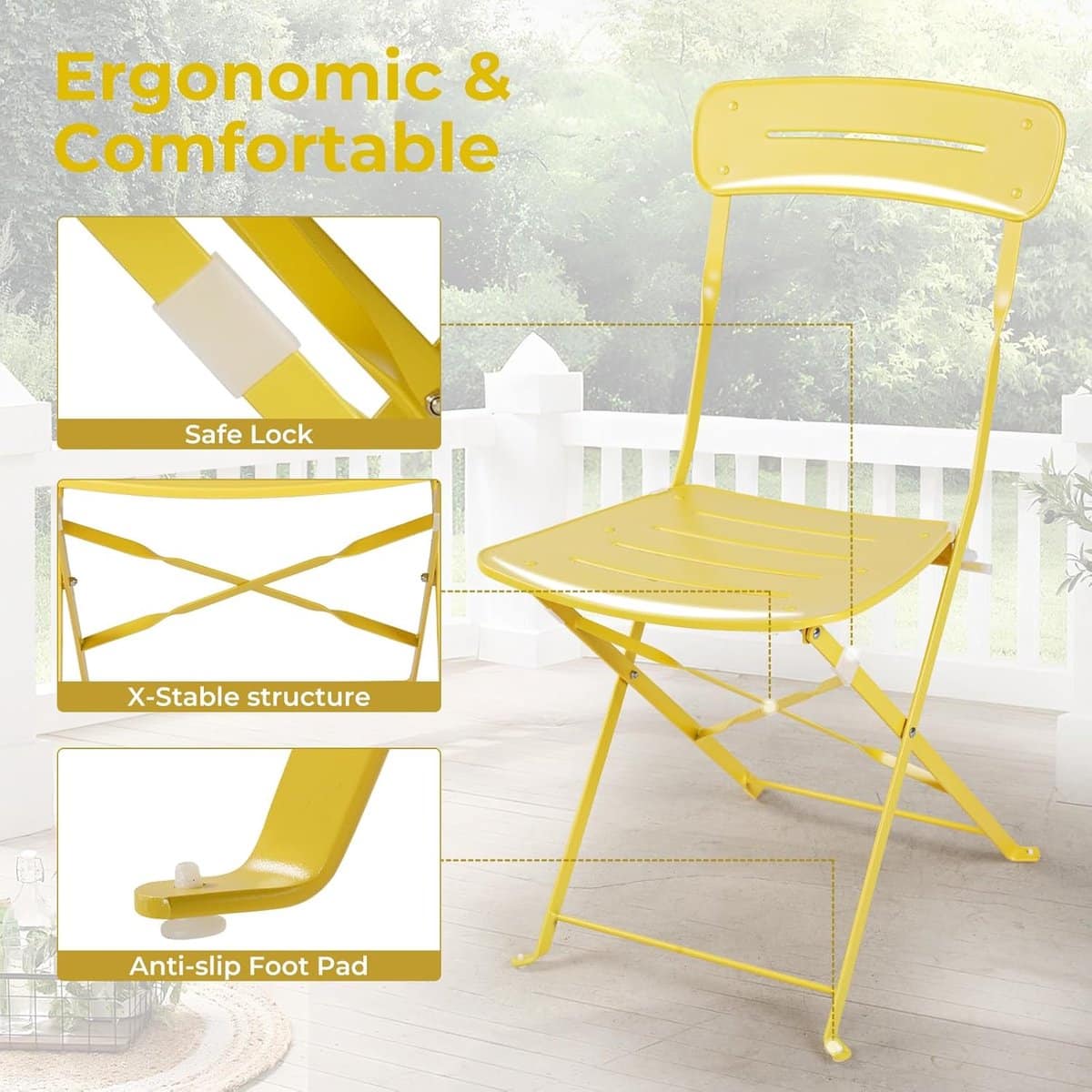 bistroset balkon 3 delig 100x100x100 cm opvouwbare tuintafel met 2