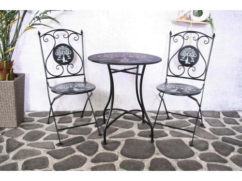 Bistroset Paris 3-delig metaal zwart