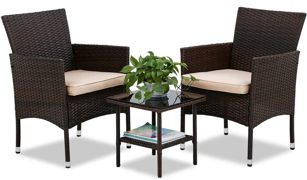 bistroset rieten tuinstoelen met salontafel voor buiten en terras