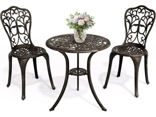 Bistroset Tuinmeubelen - Compacte Zetel - Buiten Zitten - Gegoten