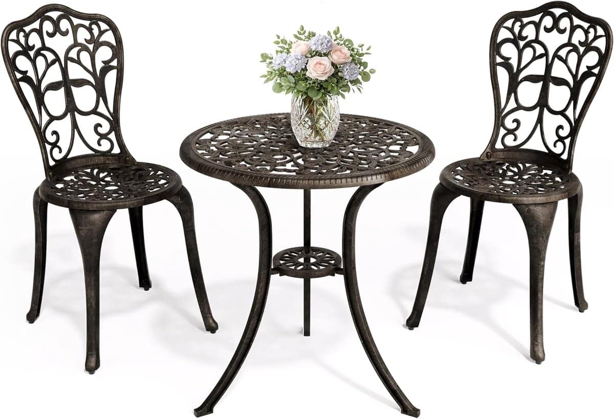 bistroset tuinmeubelen compacte zetel buiten zitten gegoten