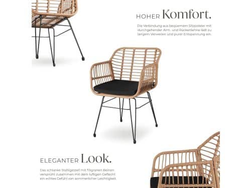 Bistroset voor 2 Personen - Compacte Rotan Tuinmeubelset 64