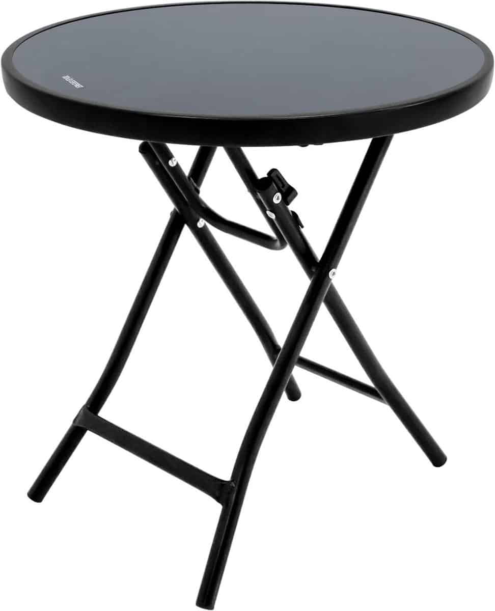 bistrotafel rond bijzettafel klaptafel buiten zitten gehard