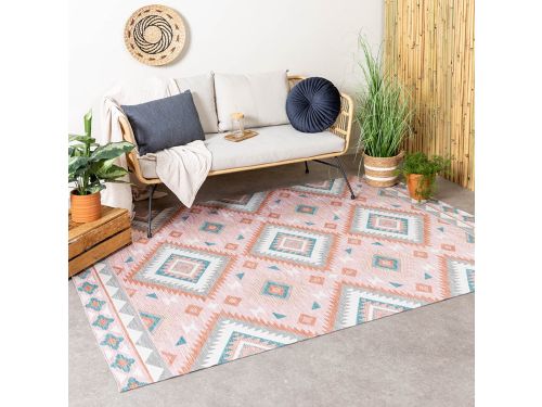 Bohemian buitenkleed - Vedra Aztec Roze - 160x230cm