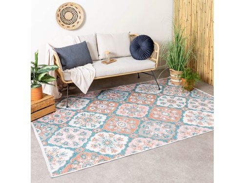 Bohemian buitenkleed - Vedra Tile Blauw - 200x290cm