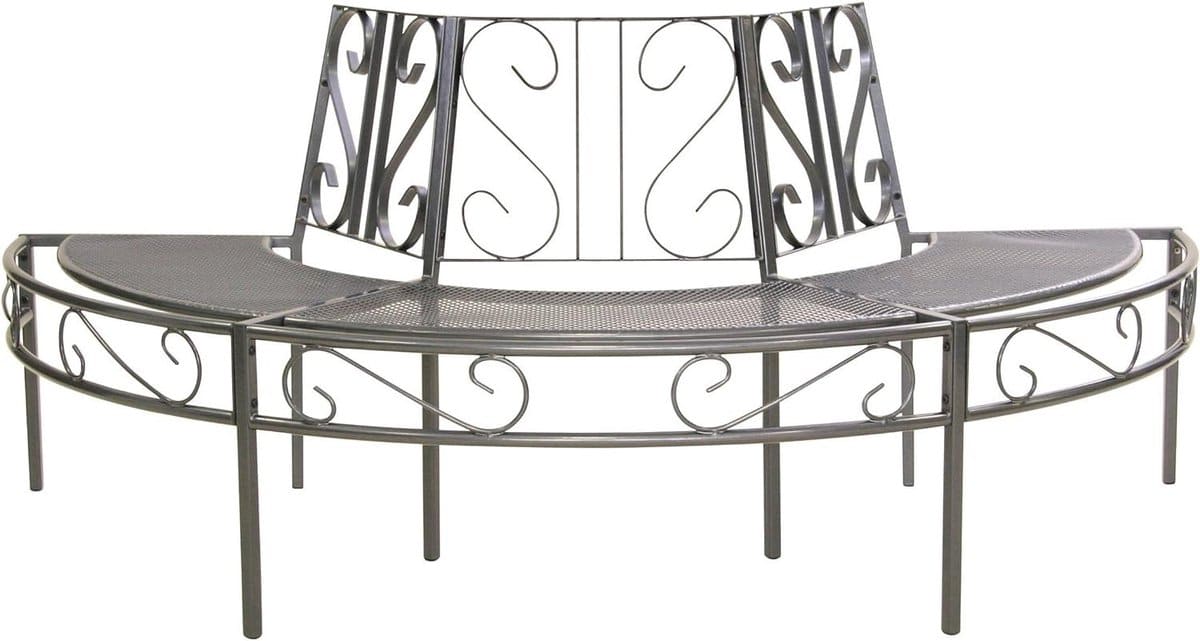 boombank halfrond boom bank tuin ontspanning weerbestendig