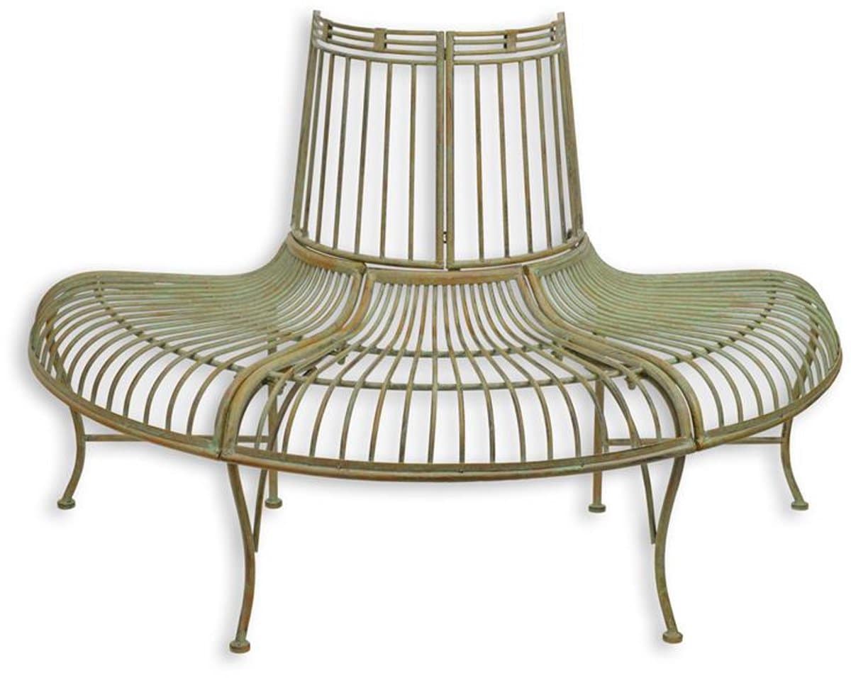 boombank van smeedijzer in halfronde vorm decoratieve tuinbank in