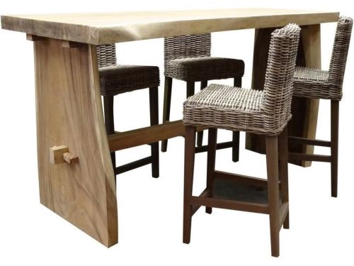 Boomstam / Rita bar tuinset 220x70x110 cm 5-delig naturel rotan