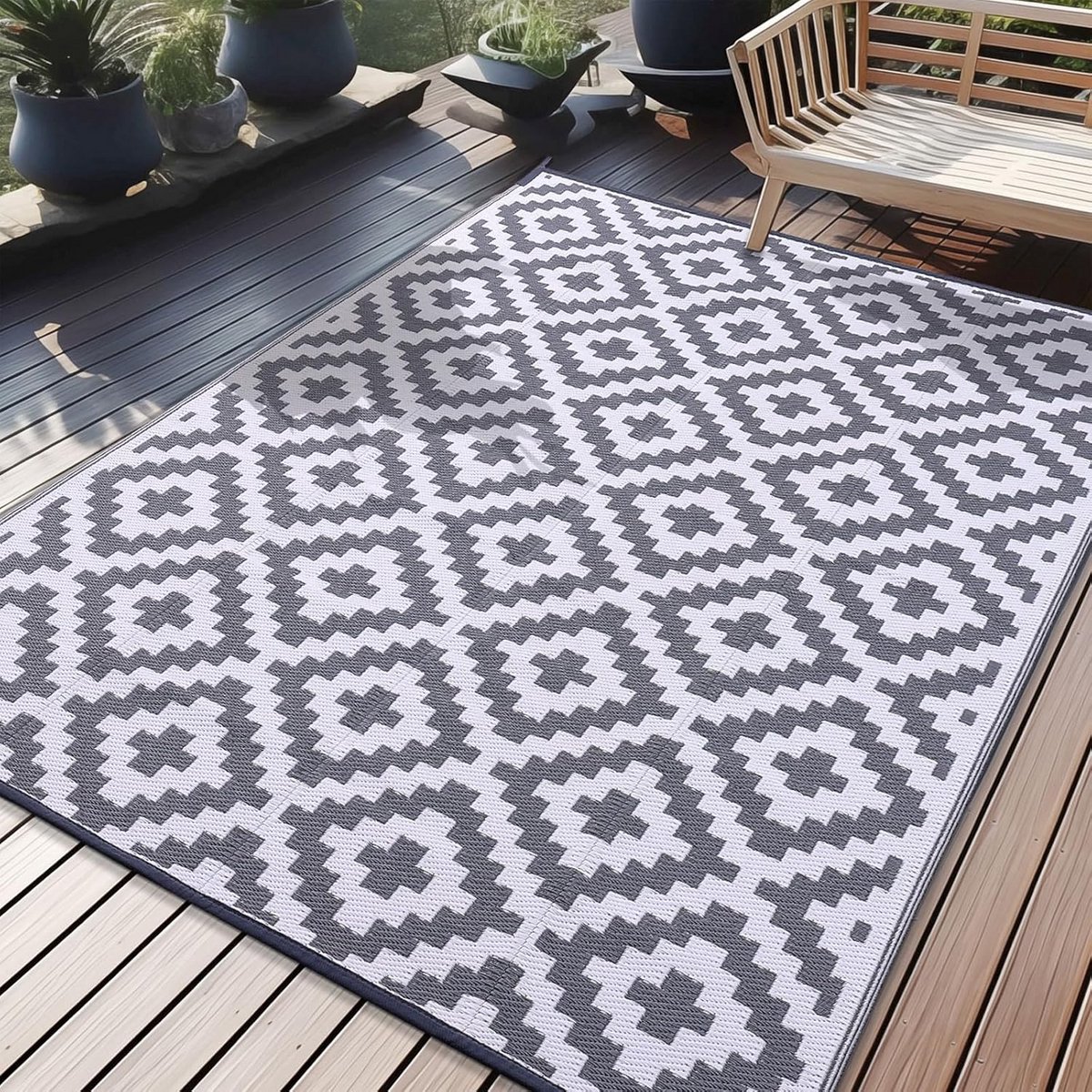 buiten tapijt weerbestendig kleed terras camping omkeerbaar