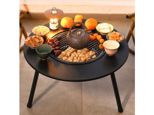 Buitenhaard Tafel - Vuurkorf Grill - Terras Verwarmen - 3-in-1