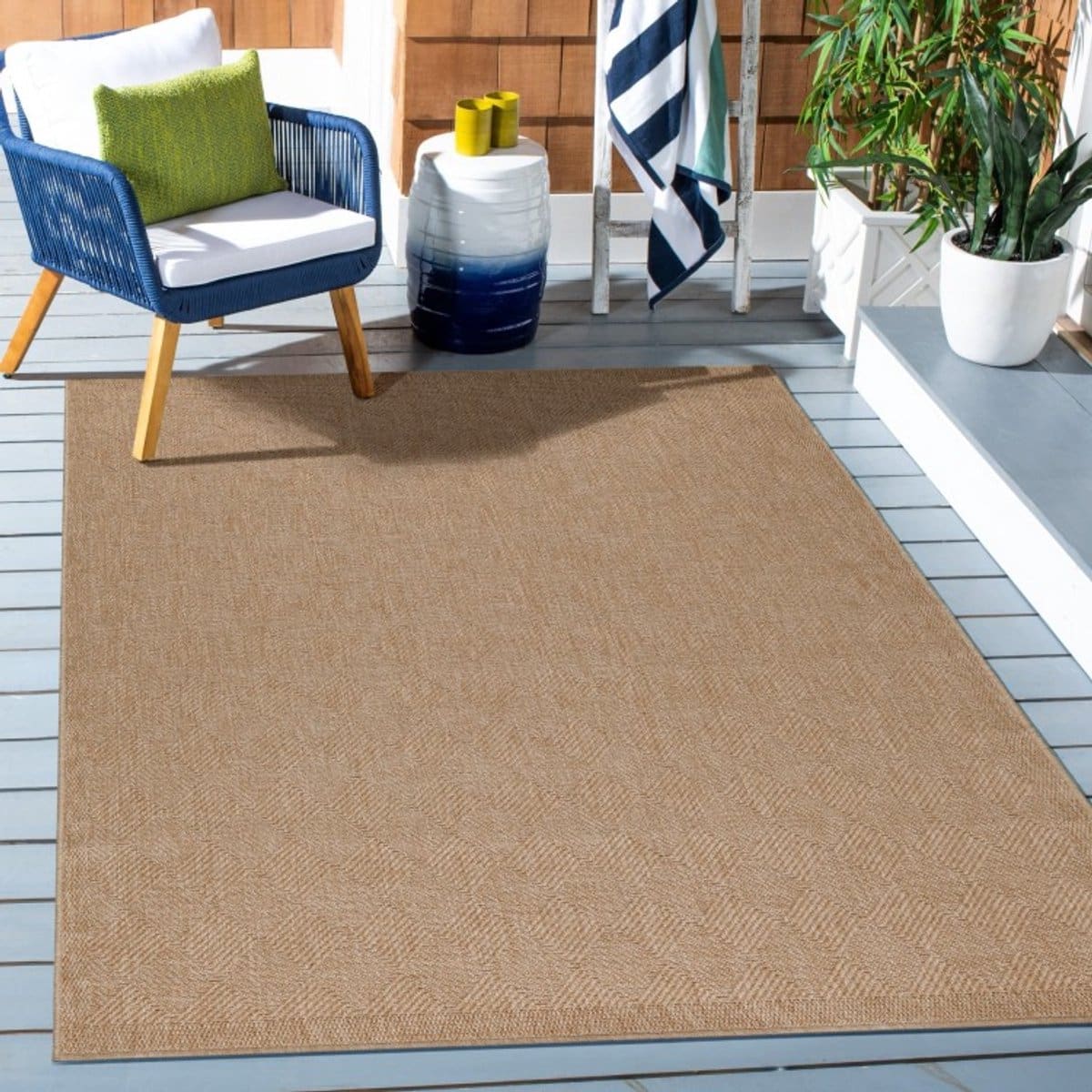 buitenkleed, beige van kleur, vintage stijl, gemaakt van polypropyleen