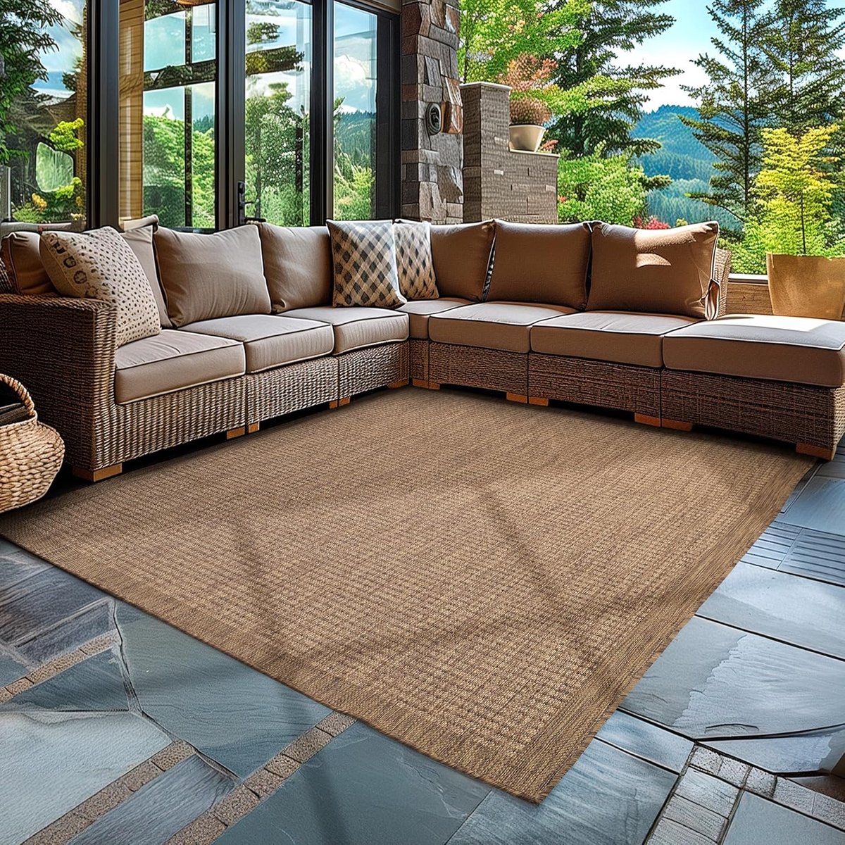 buitenkleed effen terraskleed balkonkleed buiten leven sisal look